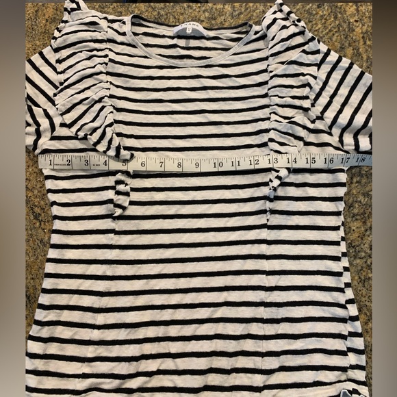 Frame Style LWTS0619 Long Sleeve Striped Shirt with ruffle detailing Size XL - Picture 9 of 9
